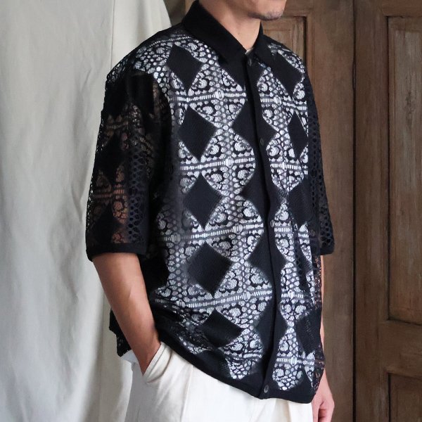 画像6: 「北陸」カットブローシェレース ハーフスリーブ ポロ カーディガン【MADE IN JAPAN】『日本製』【送料無料】/ Upscape Audience