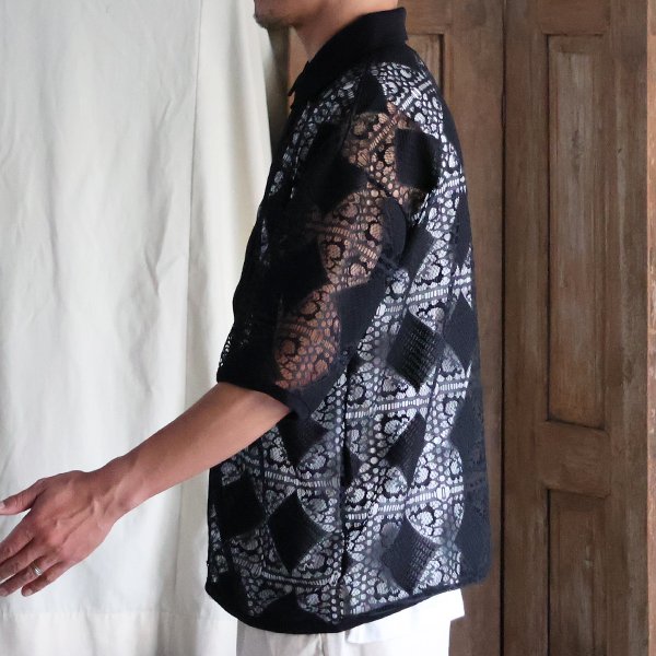 画像8: 「北陸」カットブローシェレース ハーフスリーブ ポロ カーディガン【MADE IN JAPAN】『日本製』【送料無料】/ Upscape Audience