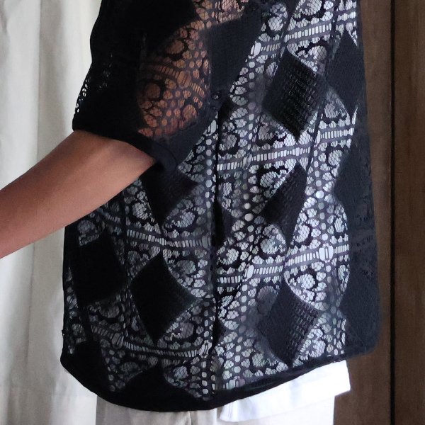 画像12: 「北陸」カットブローシェレース ハーフスリーブ ポロ カーディガン【MADE IN JAPAN】『日本製』【送料無料】/ Upscape Audience