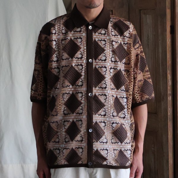 画像3: 「北陸」カットブローシェレース ハーフスリーブ ポロ カーディガン【MADE IN JAPAN】『日本製』【送料無料】/ Upscape Audience