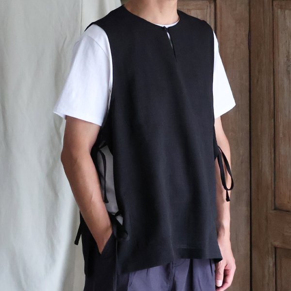 画像2: Reflax（リフラクス）TECH リネンライクキャンバス キーネック プルオーバー エプロンベスト『MADE IN JAPAN』『日本製』Upscape Audience