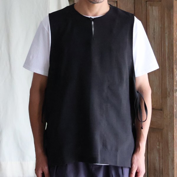 画像3: Reflax（リフラクス）TECH リネンライクキャンバス キーネック プルオーバー エプロンベスト『MADE IN JAPAN』『日本製』Upscape Audience