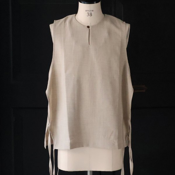 画像2: Reflax（リフラクス）TECH リネンライクキャンバス キーネック プルオーバー エプロンベスト『MADE IN JAPAN』『日本製』Upscape Audience