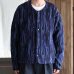 画像3: 「尾州」マルチカラー ストライプ 幾何柄コットンキルト フィンガーホール付き ノーカラースナップジャケット【MADE IN JAPAN】『日本製』 / Upscape Audience (3)
