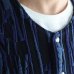 画像7: 「尾州」マルチカラー ストライプ 幾何柄コットンキルト フィンガーホール付き ノーカラースナップジャケット【MADE IN JAPAN】『日本製』 / Upscape Audience (7)