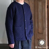「尾州」コットンキルト ノーカラーボタンジャケット【MADE IN JAPAN】『日本製』 / Upscape Audience