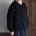 画像2: 「尾州」ダイヤ柄コットンキルト フィンガーホール付き ノーカラースナップジャケット【MADE IN JAPAN】『日本製』 / Upscape Audience (2)