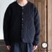 画像1: 「尾州」ダイヤ柄コットンキルト フィンガーホール付き ノーカラースナップジャケット【MADE IN JAPAN】『日本製』 / Upscape Audience (1)