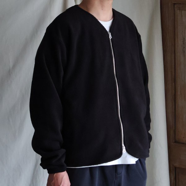 画像2: アンチピリング フリース フィンガーホール付き ノーカラーZIPジャケット【MADE IN JAPAN】『日本製』/ Upscape Audience