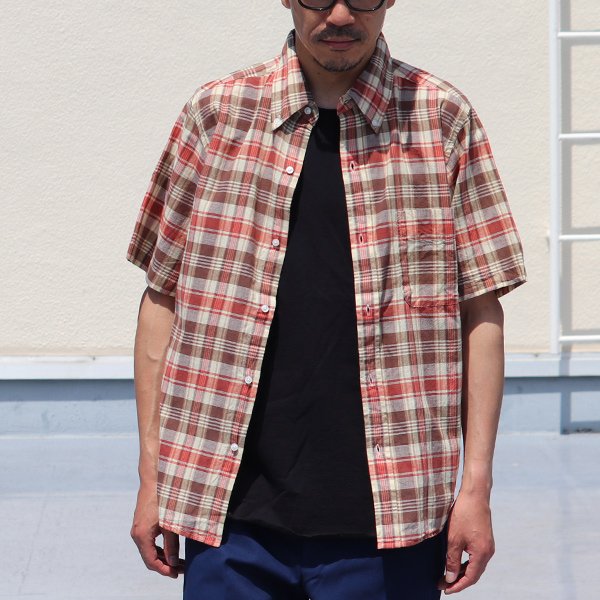 画像4: 【RE PRICE/価格改定】ボタンダウンマドラスチェック半袖シャツ / THE BAGGY【バギー】