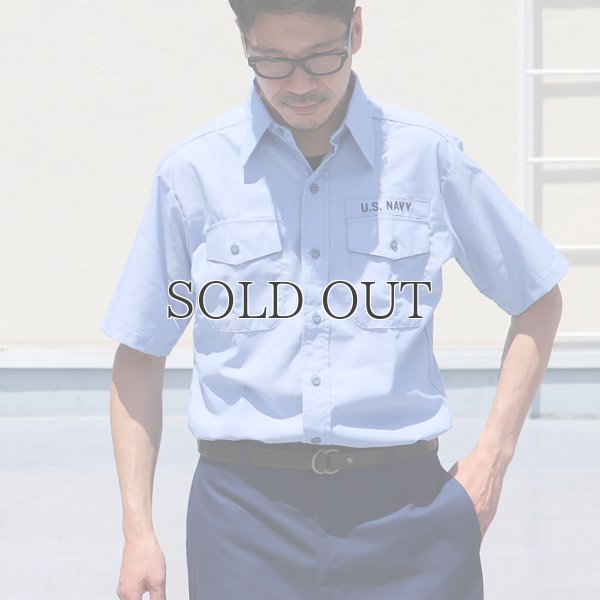 画像4: 【RE PRICE/価格改定】U.S.NAVY シャンブレー半袖ミリタリーシャツ / デッドストック