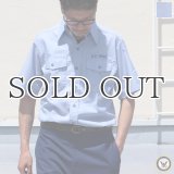 【RE PRICE/価格改定】U.S.NAVY シャンブレー半袖ミリタリーシャツ / デッドストック