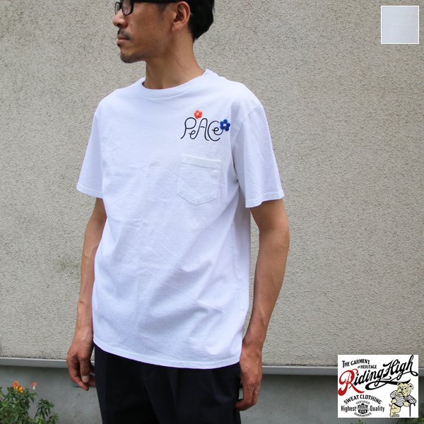 画像1:  【RE PRICE/価格改定】Riding High / P&E COMBI S/S TEE(PEACE)【MADE IN JAPAN】『日本製』