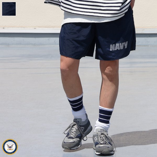 画像1: DEAD STOCK / U.S.Navy Physical Training Nylon Shorts（米海軍 フィジカルトレーニングナイロンショーツ）
