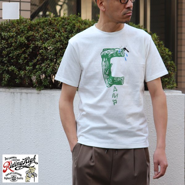 画像1: 【RE PRICE/価格改定】Riding High  16/- JERSEY P&E S/S TEE(CAMP)【MADE IN JAPAN】『日本製』