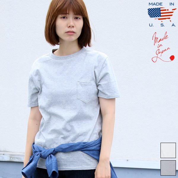 画像1: USAファブリック丸胴国産ポケットTEE [Lady's] 【FABRIC MADE IN USA】【ASSEMBLED IN JAPAN】『日本製』