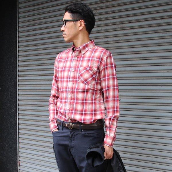 画像11: 【RE PRICE / 価格改定】オンブレチェックボタンダウンワンカラーボタン長袖シャツ【MADE IN JAPAN】『日本製』/ Upscape Audience