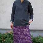 More photos1: 【RE PRICE/価格改定】コットンクロス小紋柄キモノVネックプルオーバー9分袖_Shirts【MADE IN JAPAN】『日本製』/ Upscape Audience