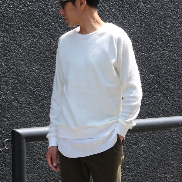 画像11: 【RE PRICE/価格改定】パイルシャギー サドルショルダー C/N L/S ニットソー【MADE IN JAPAN】『日本製』/ Upscape Audience