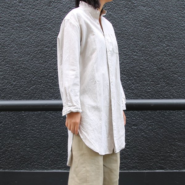 画像4: French Linen（フレンチリネン）綿麻交織ダンガリー ローマシャツコート［Lady's］【MADE IN JAPAN】『日本製』/ Upscape Audience