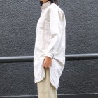 More photos3: 【RE PRICE/価格改定】French Linen（フレンチリネン）綿麻交織ダンガリー ローマシャツコート［Lady's］【MADE IN JAPAN】『日本製』/ Upscape Audience