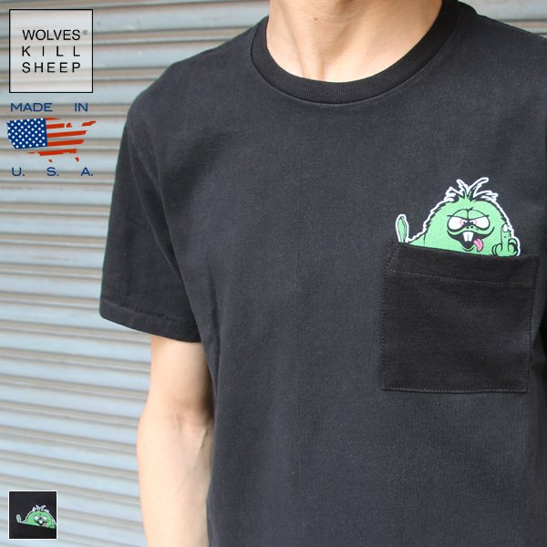 画像1: 【RE PRICE / 価格改定】WKS SHEEP FUZZY DUDE POCKET Tシャツ【MADE IN U.S.A】『米国製』 / WOLVES KILL SHEEP