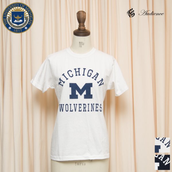 画像1: 【RE PRICE / 価格改定】MICHIGAN "MICHIGAN M WOLVERINES" C/N S/S 6.6oz オールドプリントT [Lady's] / Audience