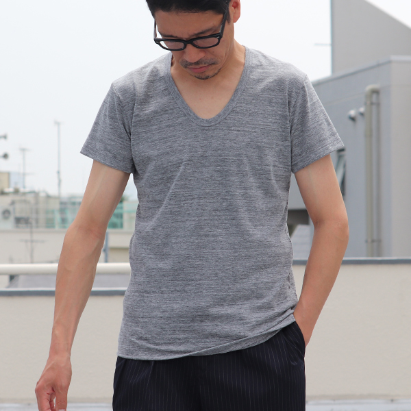 【RE PRICE/価格改定】ガラガラ紡 Uネック半袖Tシャツ【MADE IN JAPAN】『日本製』/ Upscape Audience