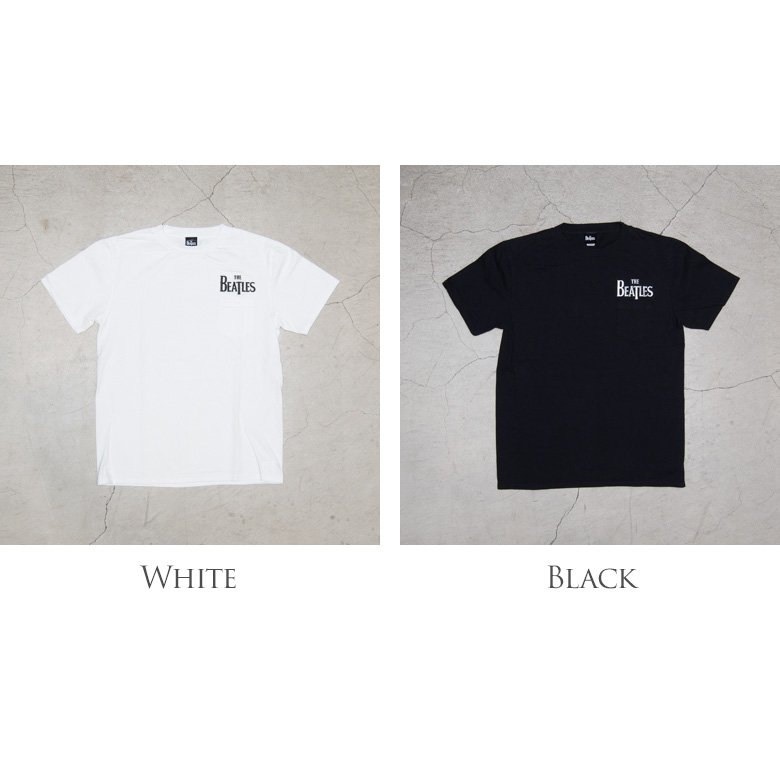 【RE PRICE / 価格改定】BEATLES ロゴ刺繍USAファブリック丸胴国産ポケットTEE【FABRIC MADE IN USA