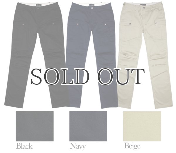 画像4: 高密度サテンストレッチタイトフィットカーゴパンツ 【送料無料】 / Audience (4)