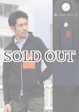 画像: インディゴ染裏毛配色ポケットフードパーカー【MADE IN JAPAN】 / Upscape Audience