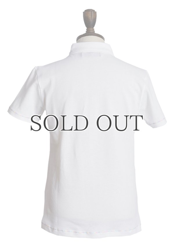 画像3: リサイカラー鹿の子ランダムボタンレインボーステッチ半袖ポロシャツ【MADE IN JAPAN】 / Upscape Audience (3)