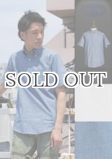 画像: ヘビーオックスフォード/シャンブレーボタンダウンプルオーバー半袖シャツ / THE BAGGY