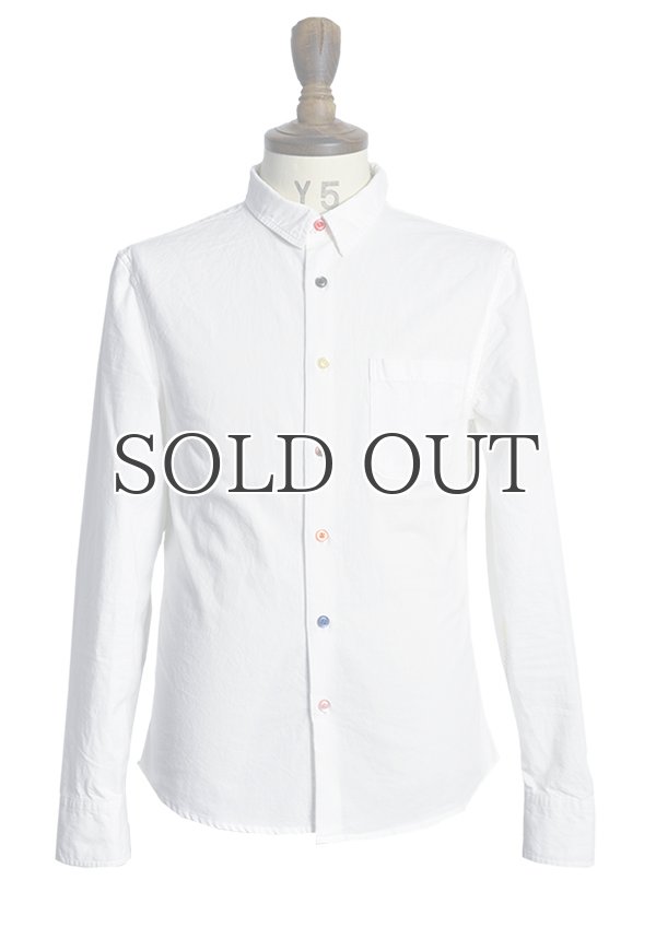 画像4: ダンガリーランダムボタンレインボーステッチ長袖シャツ / GUN HO × Audience (4)