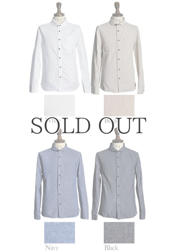 画像6: シャンブレーショールカラーくるみボタン長袖シャツ / GUN HO × Audience (6)