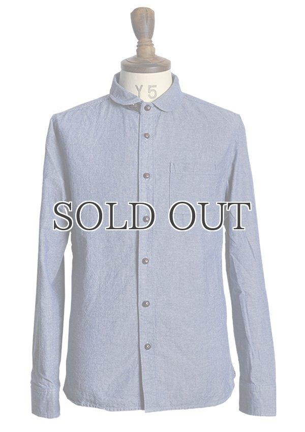 画像4: シャンブレーショールカラーくるみボタン長袖シャツ / GUN HO × Audience (4)