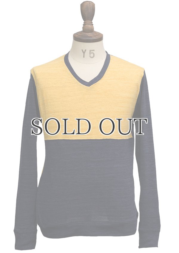 画像2: スペック天竺バイカラーVネック長袖カットソー / Upscape Audience (2)