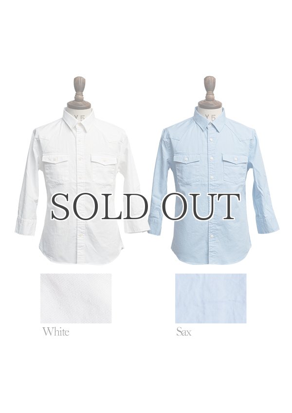 画像4: オクスフォードウエスタン七分袖シャツ【MADE IN JAPAN】 / Upscape Audience (4)