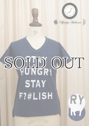 画像: ラフィー天竺"STAY HUNGRAY"Vネックポケット付きカットソー[Lady's]【MADE IN JAPAN】 / Upscape Audience
