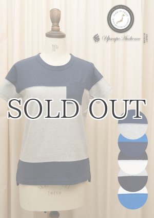 画像: ラフィー天竺バイカラークルーネックポケット付きカットソー[Lady's]【MADE IN JAPAN】 / Upscape Audience