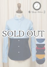 画像: ショールカラーワンカラーボタンバイカラー長袖シャツ【MADE IN JAPAN】[Lady's] / Upscape Audience