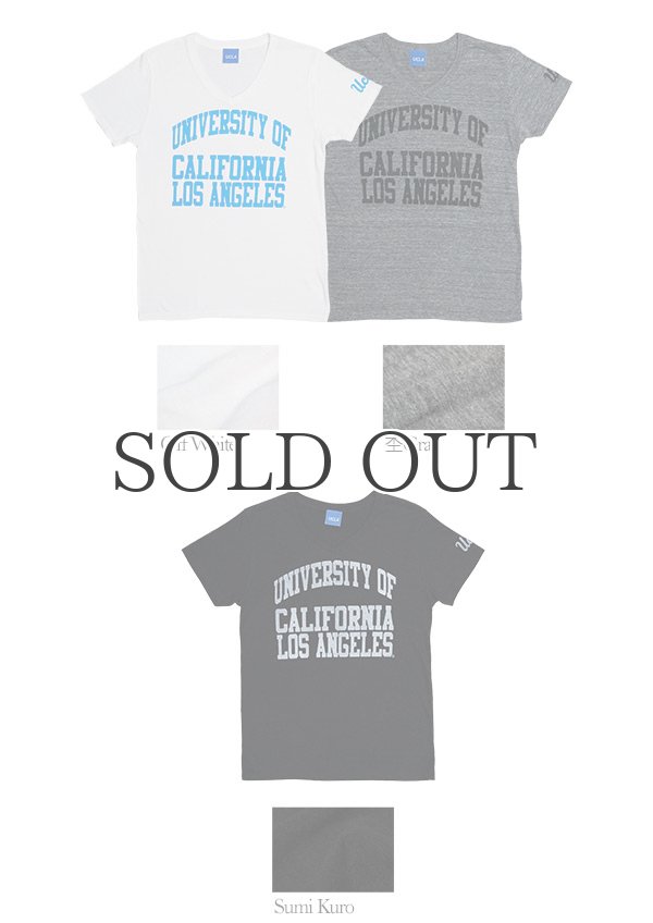 画像4: UCLA"UNIVERSITY OF CALIFORNIA LOS ANGELES"三素材混カレッジプリント半袖VネックTシャツ [Lady's] / Audience (4)