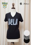 画像1: UCLA"UCLA"ロゴ三素材混カレッジプリント半袖VネックTシャツ [Lady's] / Audience (1)