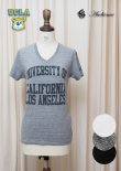 画像1: UCLA"UNIVERSITY OF CALIFORNIA LOS ANGELES"三素材混カレッジプリント半袖VネックTシャツ [Lady's] / Audience (1)