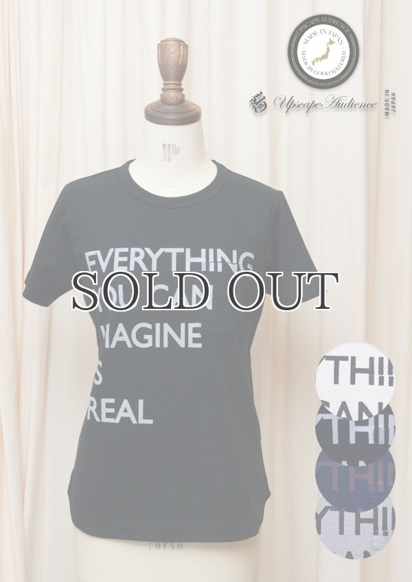 画像1: ラフィー天竺"EVERYTHING..."プリントポケット付きクルーネックT [Lady's]【MADE IN JAPAN】『日本製』/ Upscape Audience (1)