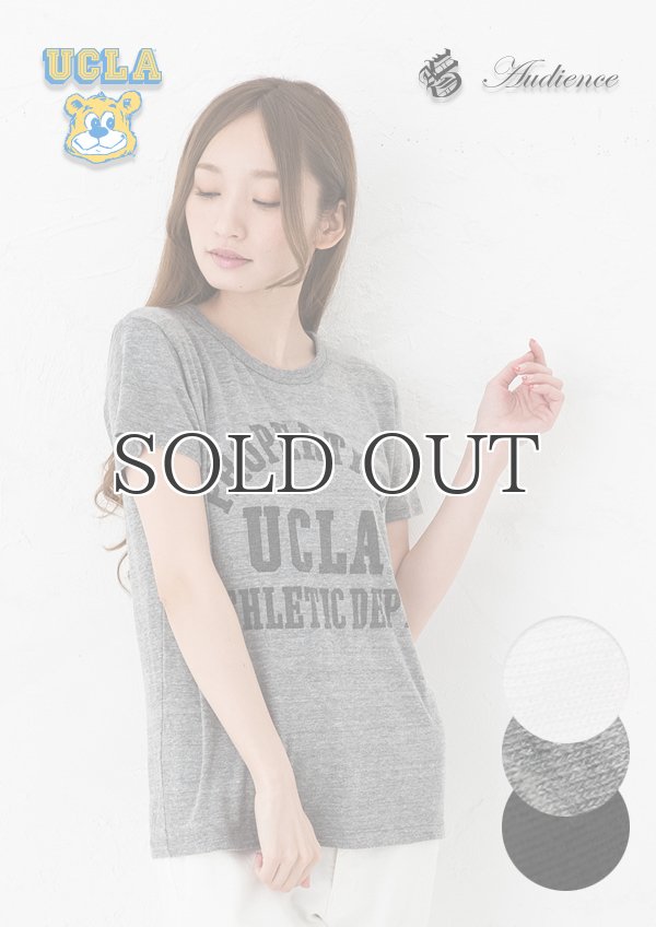 画像1: UCLA"PROPERTY OF UCLA ATHLETIC DEPT"三素材混カレッジプリント半袖クルーネックTシャツ [Lady's] / Audience (1)