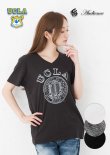 画像1:  UCLA"UCLA"大学ロゴ三素材混カレッジプリント半袖VネックTシャツ [Lady's] / Audience (1)