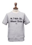 画像16: ソフトエアー裏毛"N.74th St. West Side"プリントラグラン半袖スウェットシャツ【MADE IN JAPAN】『日本製』/ Upscape Audience (16)