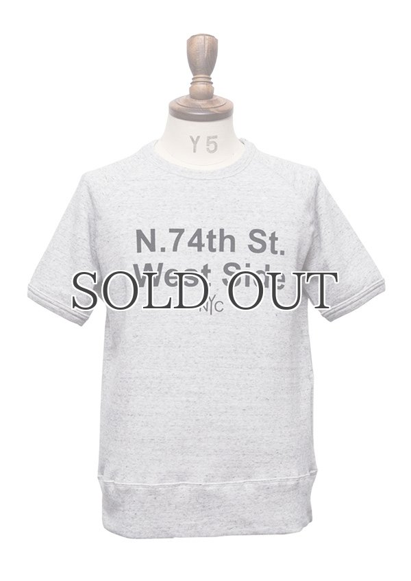 画像16: ソフトエアー裏毛"N.74th St. West Side"プリントラグラン半袖スウェットシャツ【MADE IN JAPAN】『日本製』/ Upscape Audience (16)
