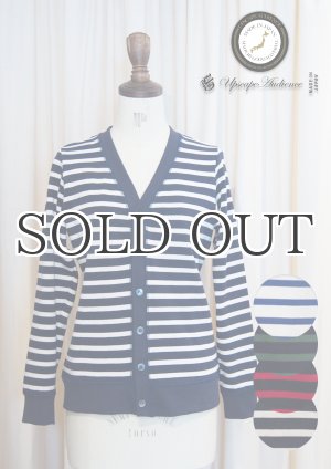画像: BSQボーダーVネック長袖カーディガン [Lady's]【MADE IN JAPAN】『日本製』/ Upscape Audience